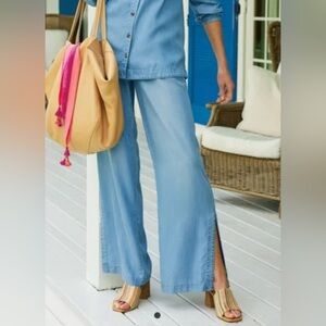Soft Surroundings Light Blue Wide Leg Pants